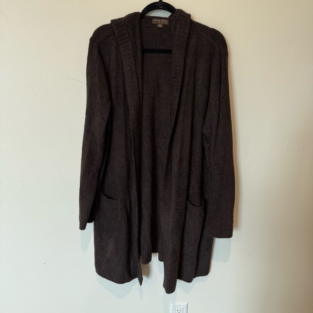 Barefoot Dreams CozyChic Lite Holder Brown Cardigan Womens Plus Size 2X Cozy